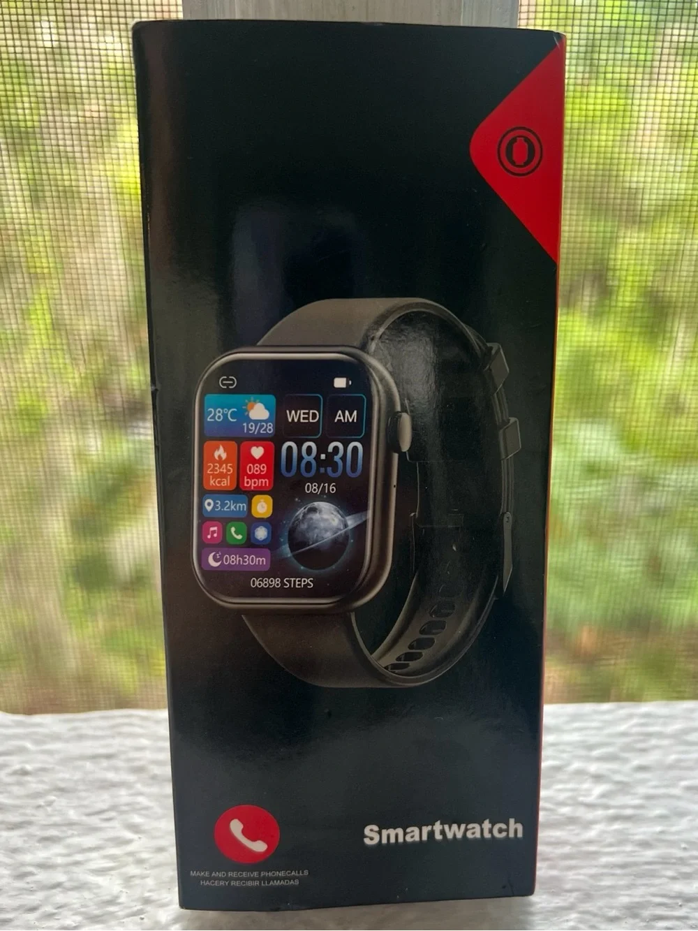 New Smart Watch iPhone iOS Android Black Wearable Bluetooth Fitness Tracker 1.85
